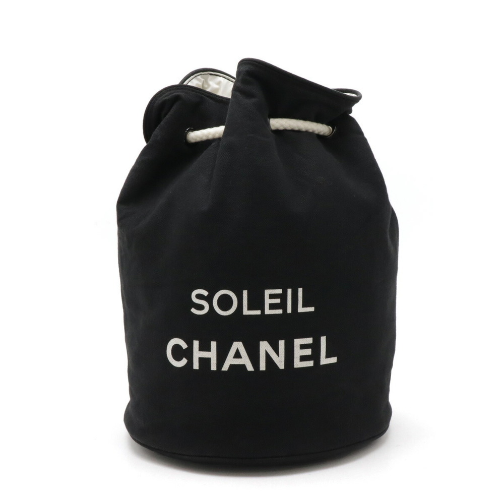 Chanel Novelty Pool Bag Canvas Black